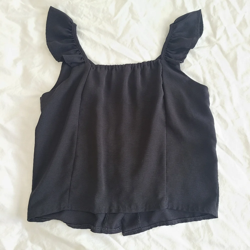 Black Mini Ruffle Tank - Picture 2 of 2